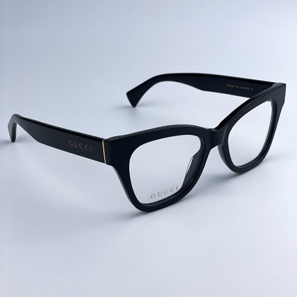 SALE! NEW Gucci GG1133O 003 Shiny Black Cat Eye Women LOGO Eyeglasses - Picture 6 of 12